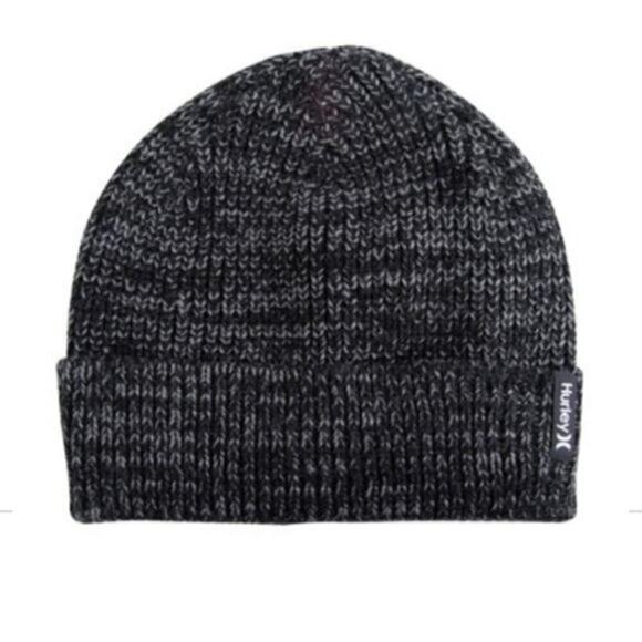 NWT  Hurley Max Cuff 2.0 Beanie Black - Picture 1 of 2